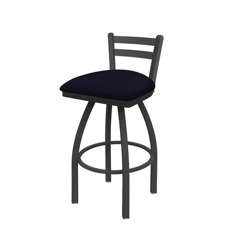 Holland Bar Stool Co 30" Low Back Swivel Bar Stool, Pewter Finish, Canter Twilight Seat 41130PW002